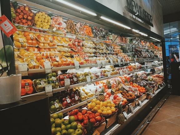 fruit display in groceries