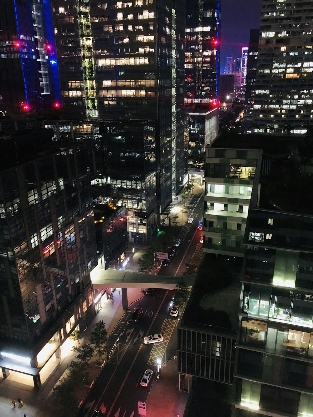 high rise building during nighttime