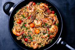 Pasta with roasted vegetables