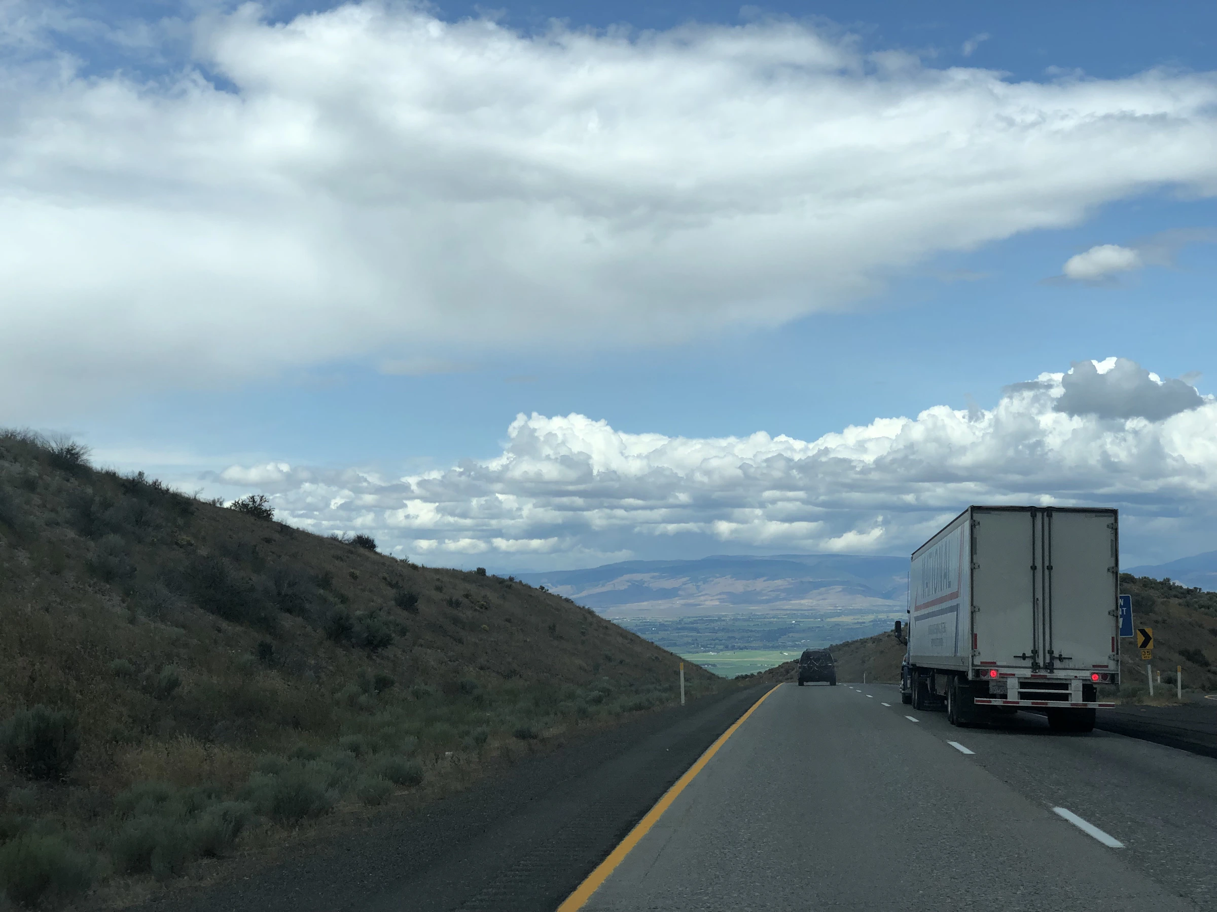 Logistics and transportation trucks in operation