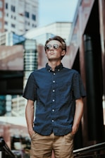 man holding his pockets