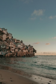 a beach with a bunch of houses on top of it