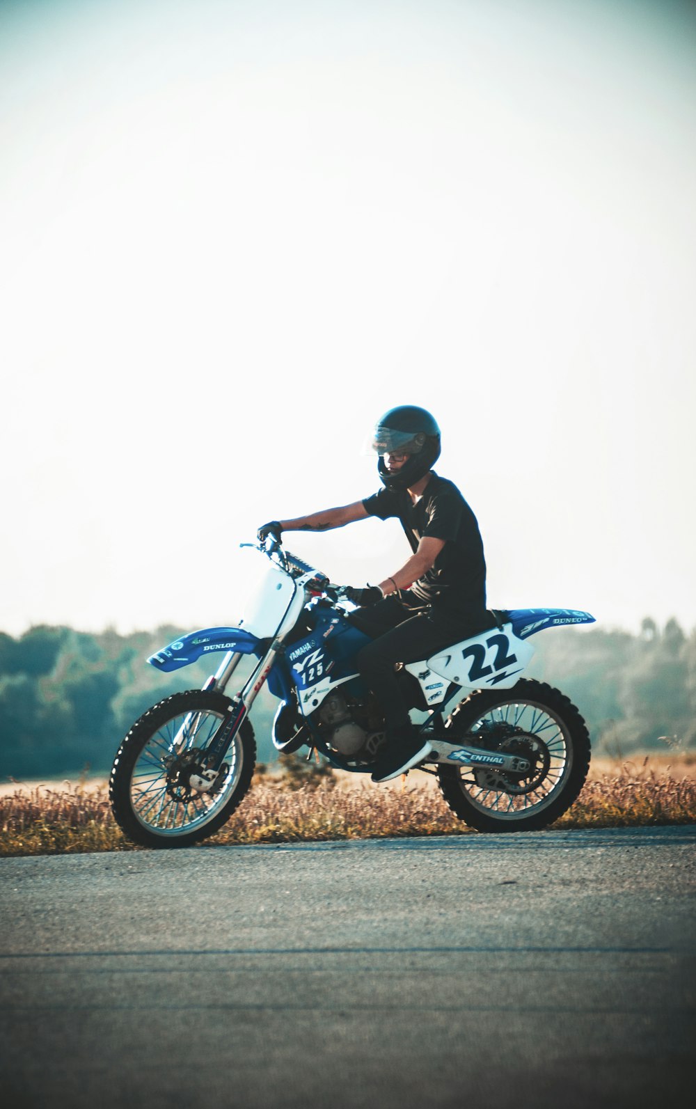 man riding dirt bike