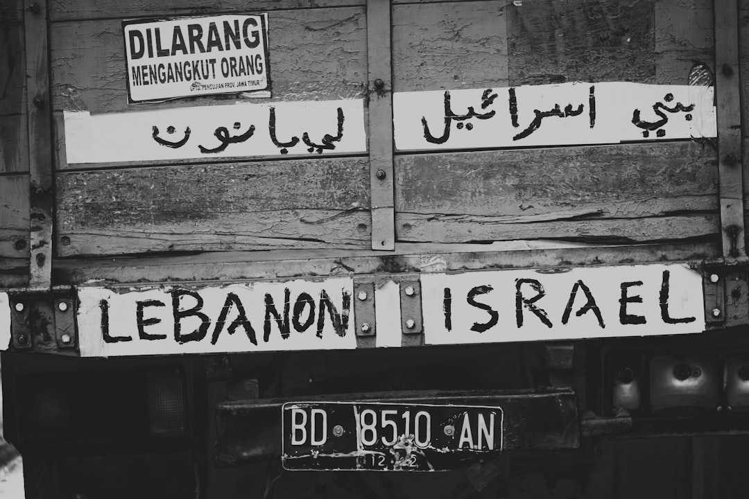 Lebanon Israel text on truck Lebanon Israel text on truck