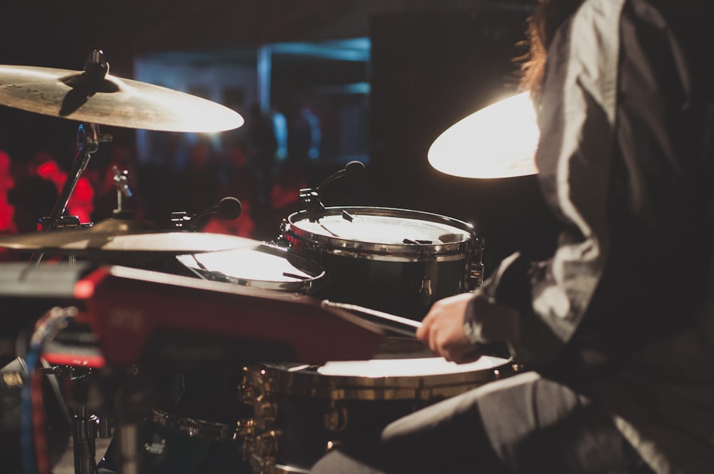 man playing drums