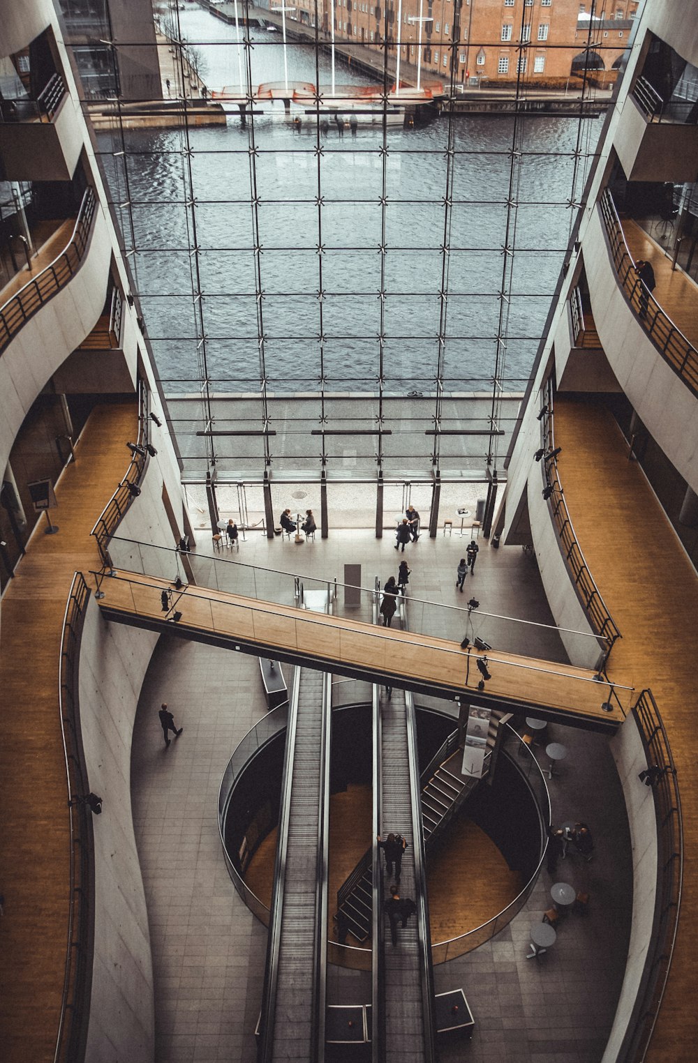 people walking inside building