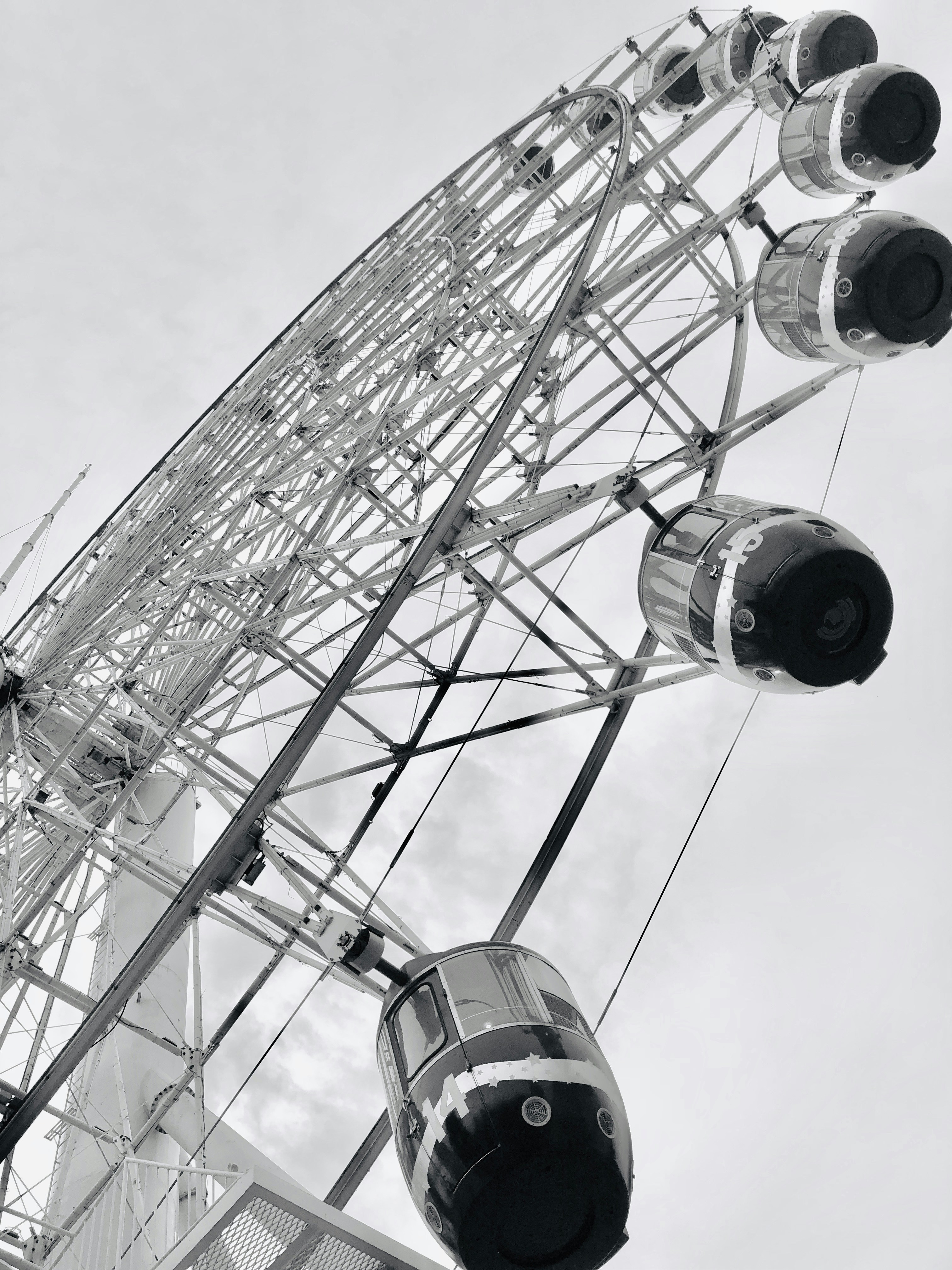 white and black ferris wheel