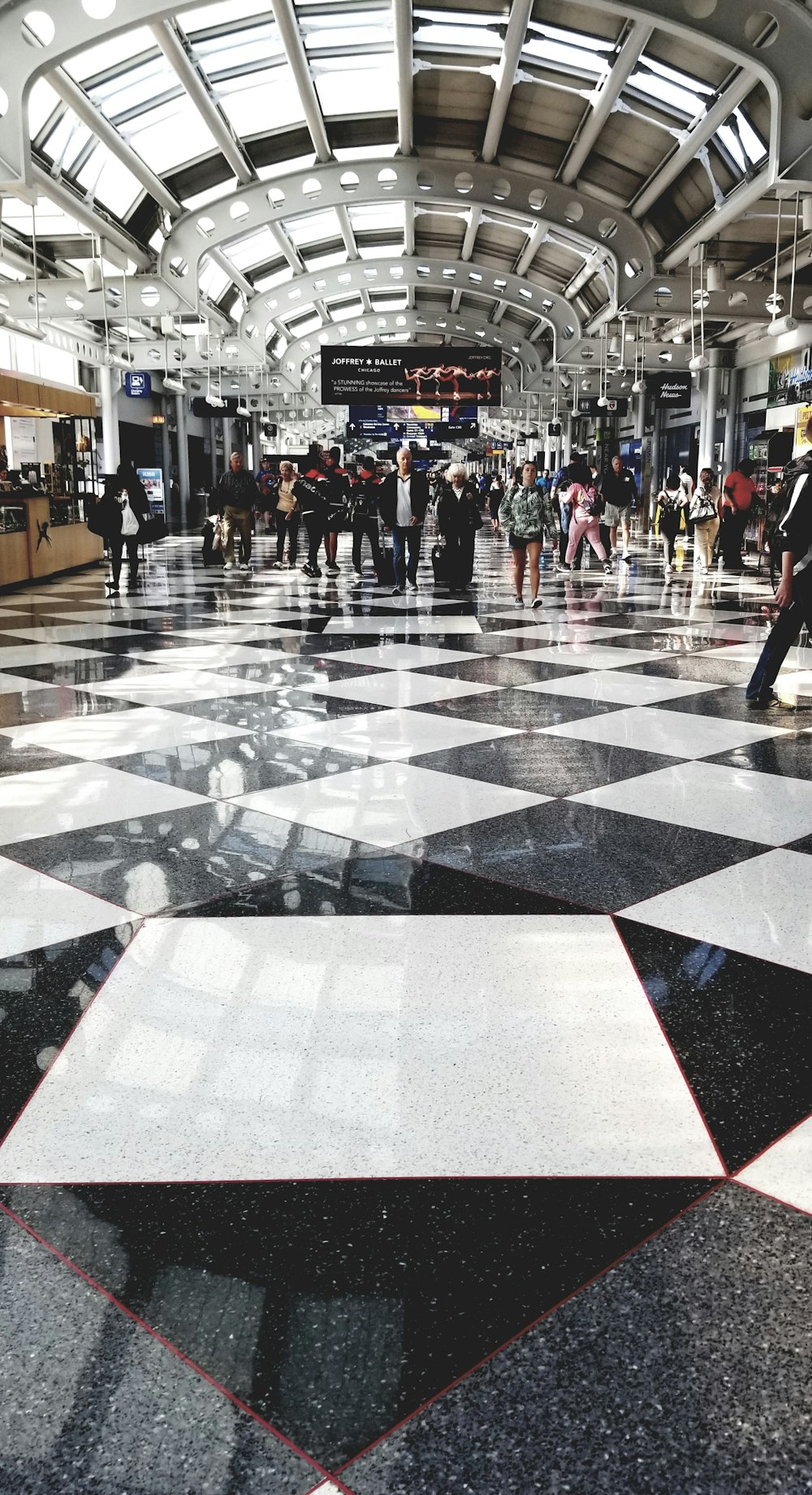 white and black floor tiles close-up photography