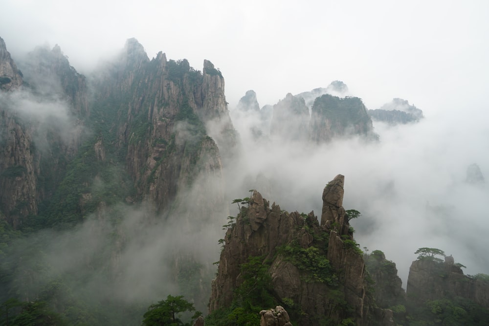 褐色の岩層