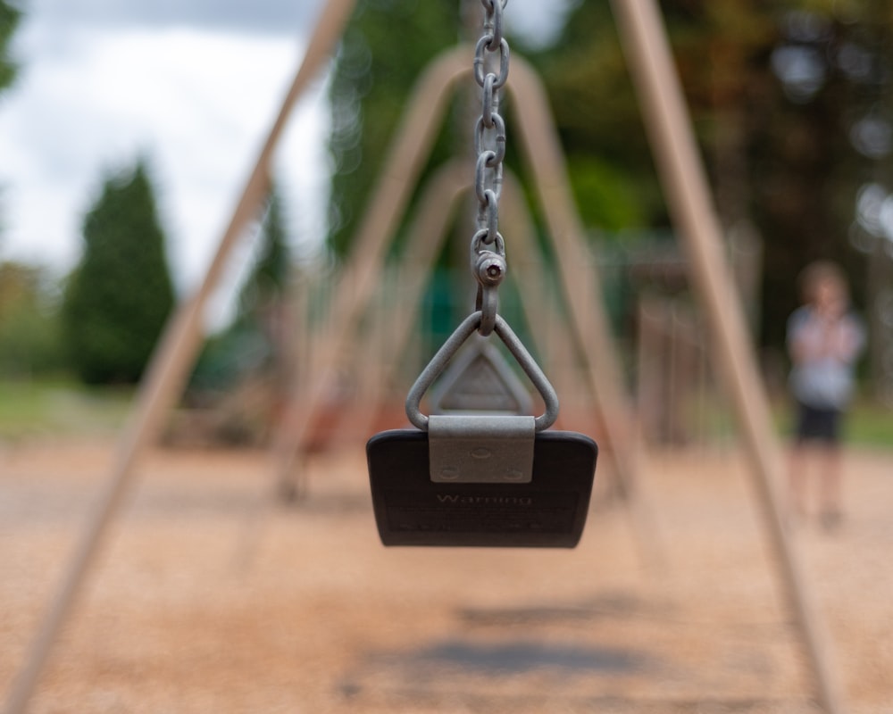 black and gray swing chair