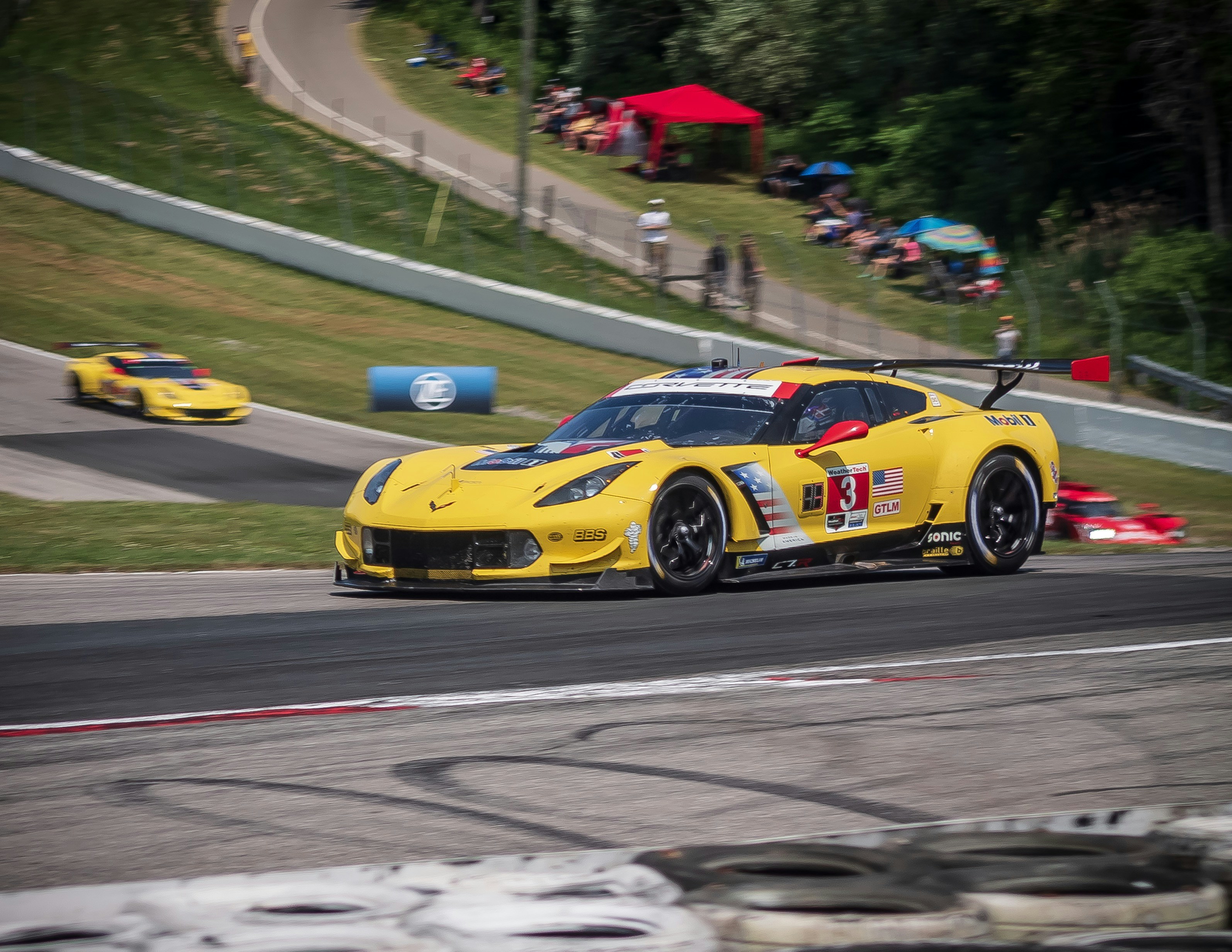 yellow and red coupe during daytime, Team Chevy at Moss Corner during Mobil1