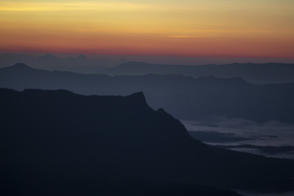 silhouette of mountains