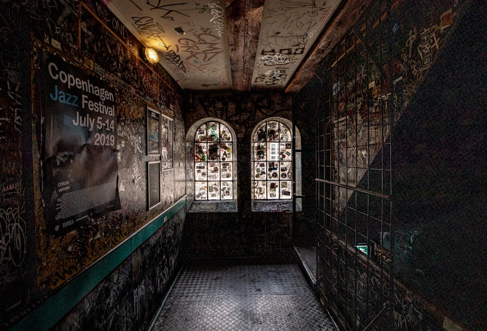 black and brown hallway