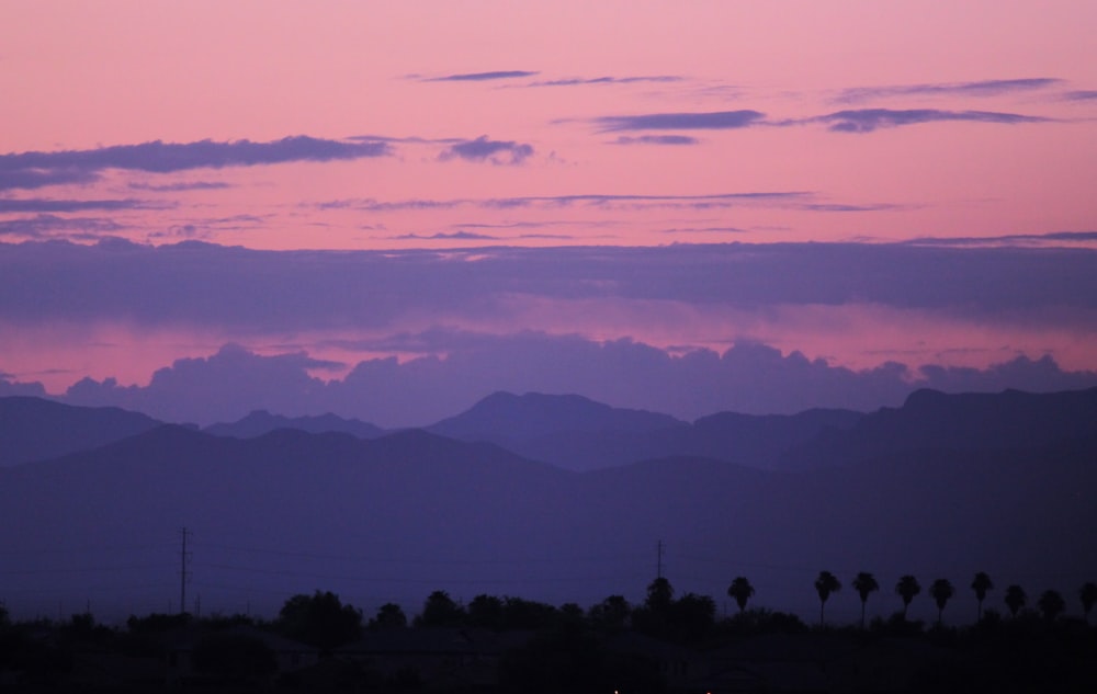 silhouette photography of mountain