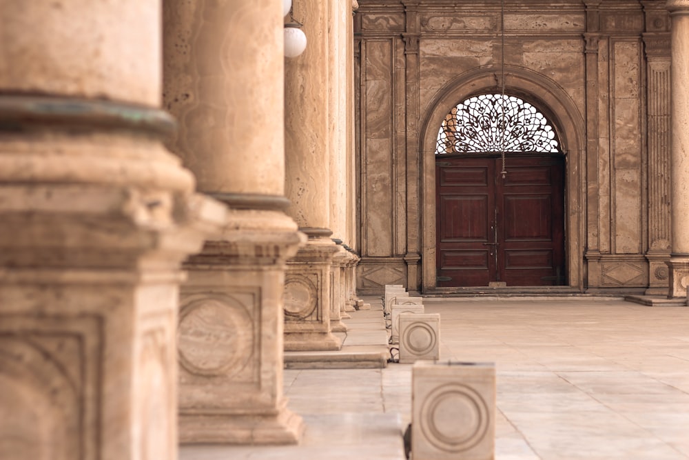 brown wooden door