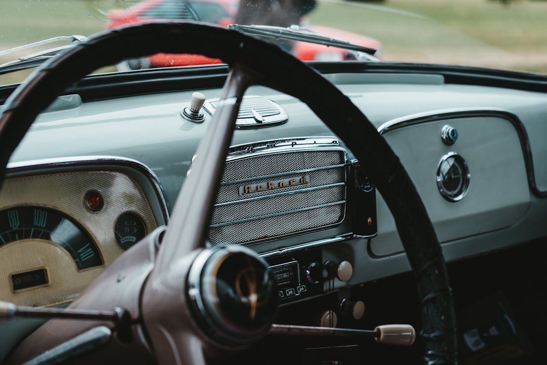 black steering wheel