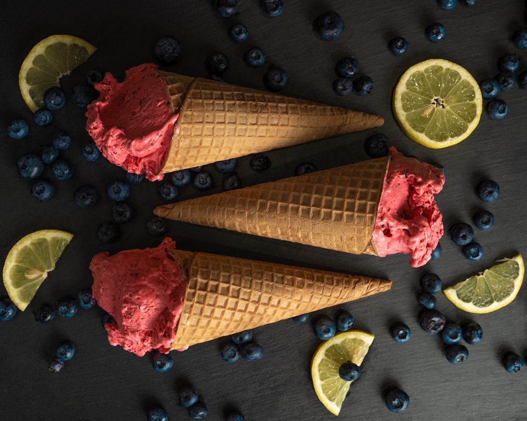 strawberry flavor in ice cream cones