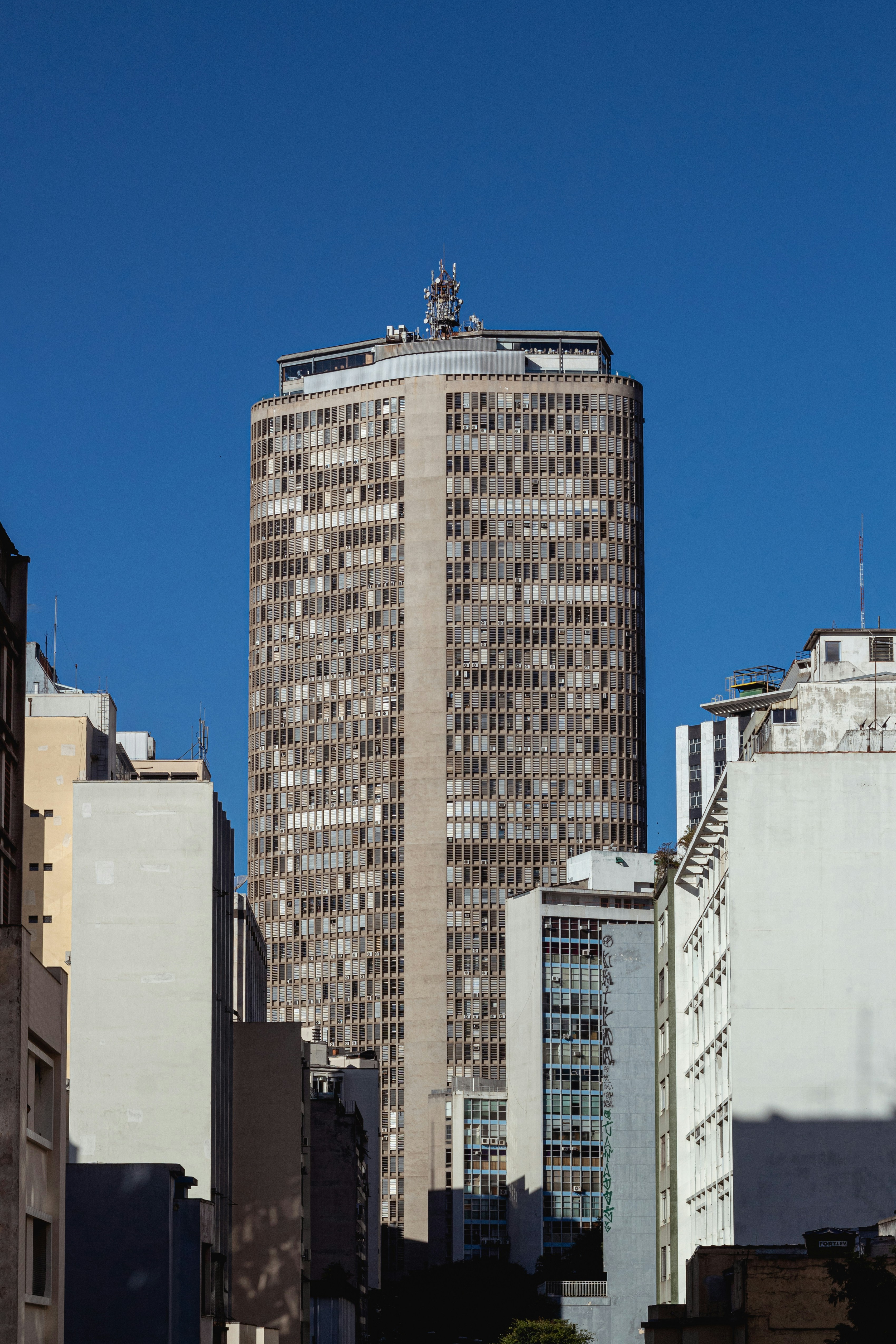 Skyline of a city with buildings