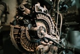 closeup photo of gray engine