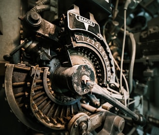 closeup photo of gray engine