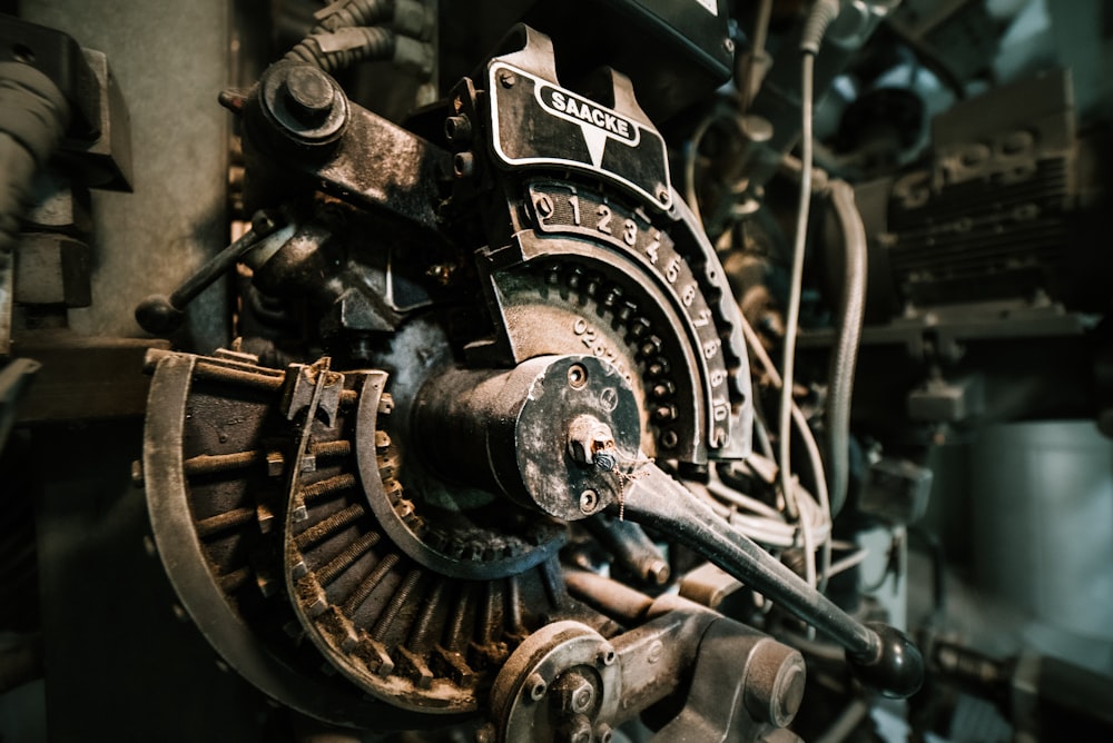 closeup photo of gray engine