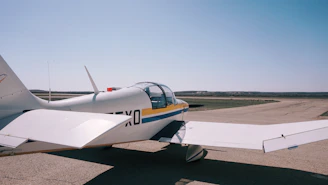 white biplane