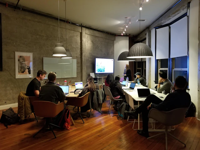 people sitting and using laptops