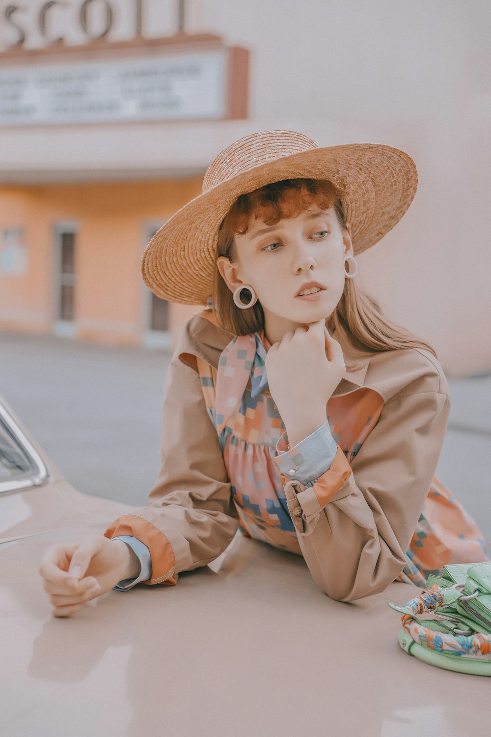 women's brown sun hat