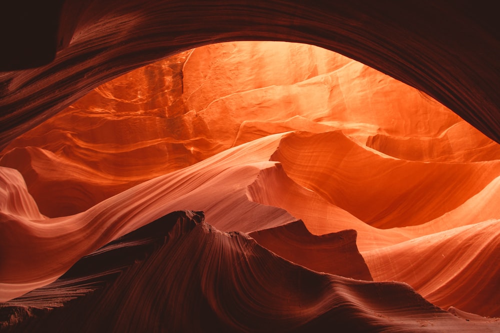 a view of the inside of a cave