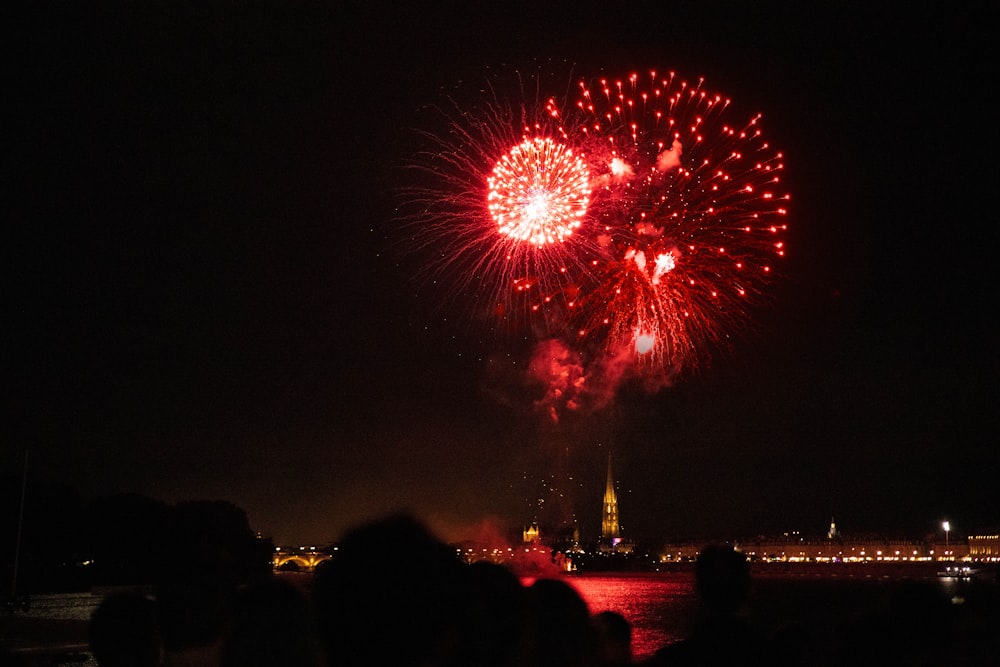 red and white fireworks photography