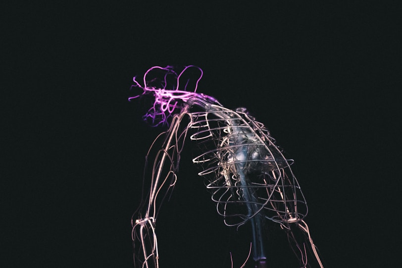 skeletal illustration on black background