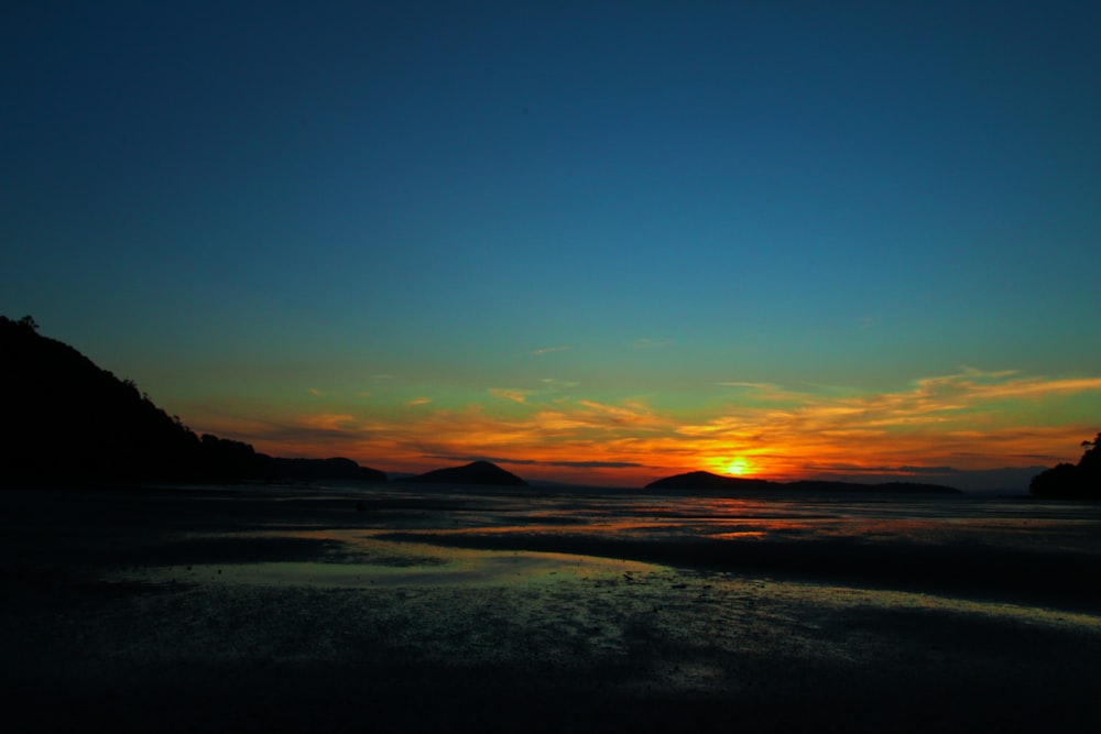 seashore during golden hour