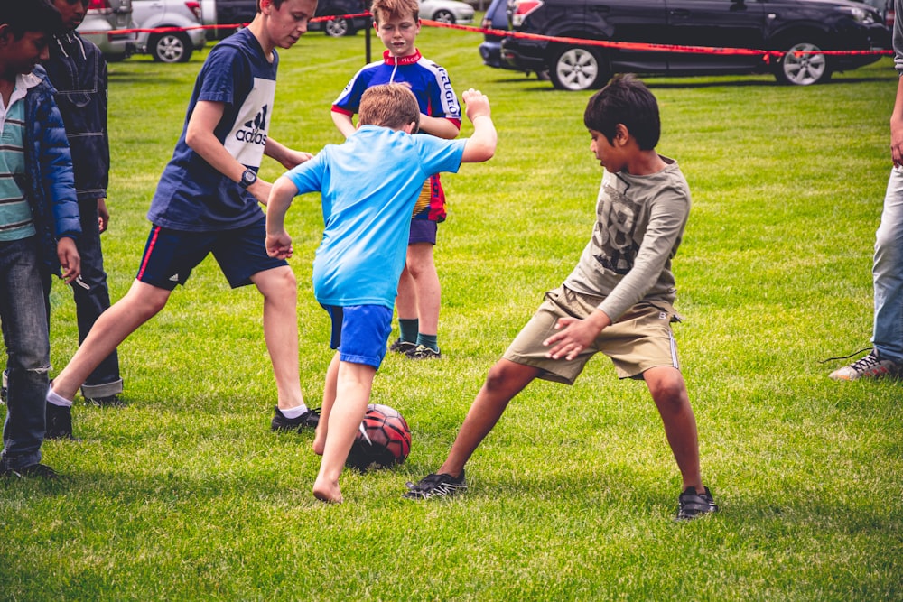 boy's playing soccer