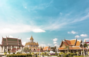 orange temples during daytime