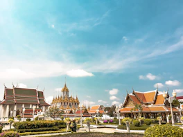 orange temples during daytime