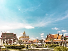 orange temples during daytime