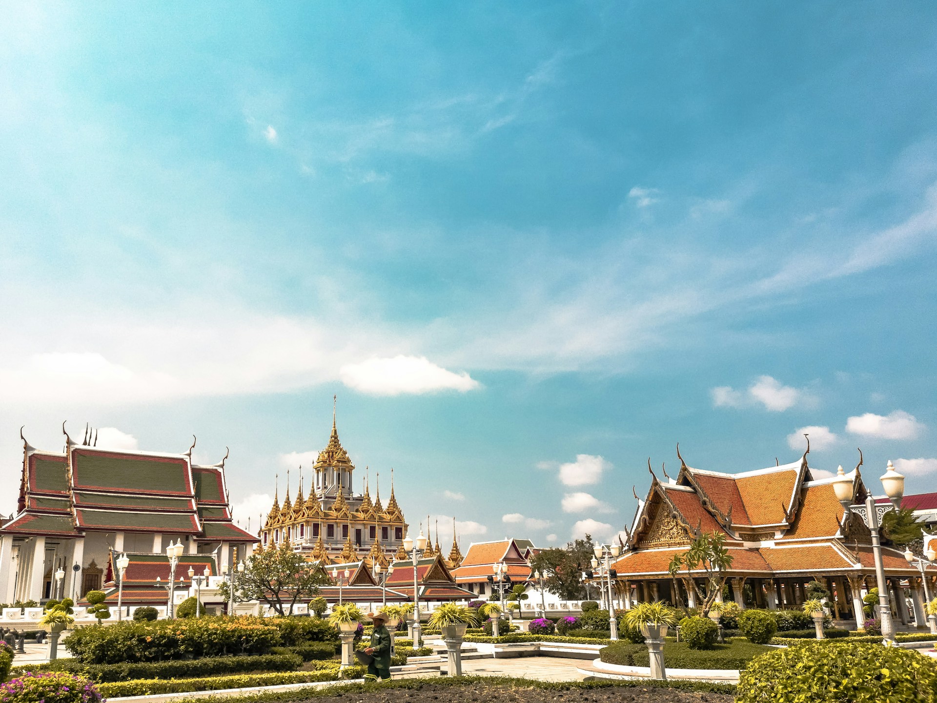 orange temples during daytime