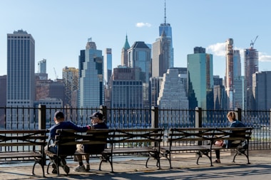 men on benches