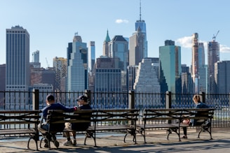 men on benches