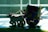 A decorative wooden toy depicting a bullock cart with intricate designs. The cart has a colorful, patterned canopy and is being pulled by a carved bull figure. The scene is backlit, creating strong contrast and shadows on the surface.