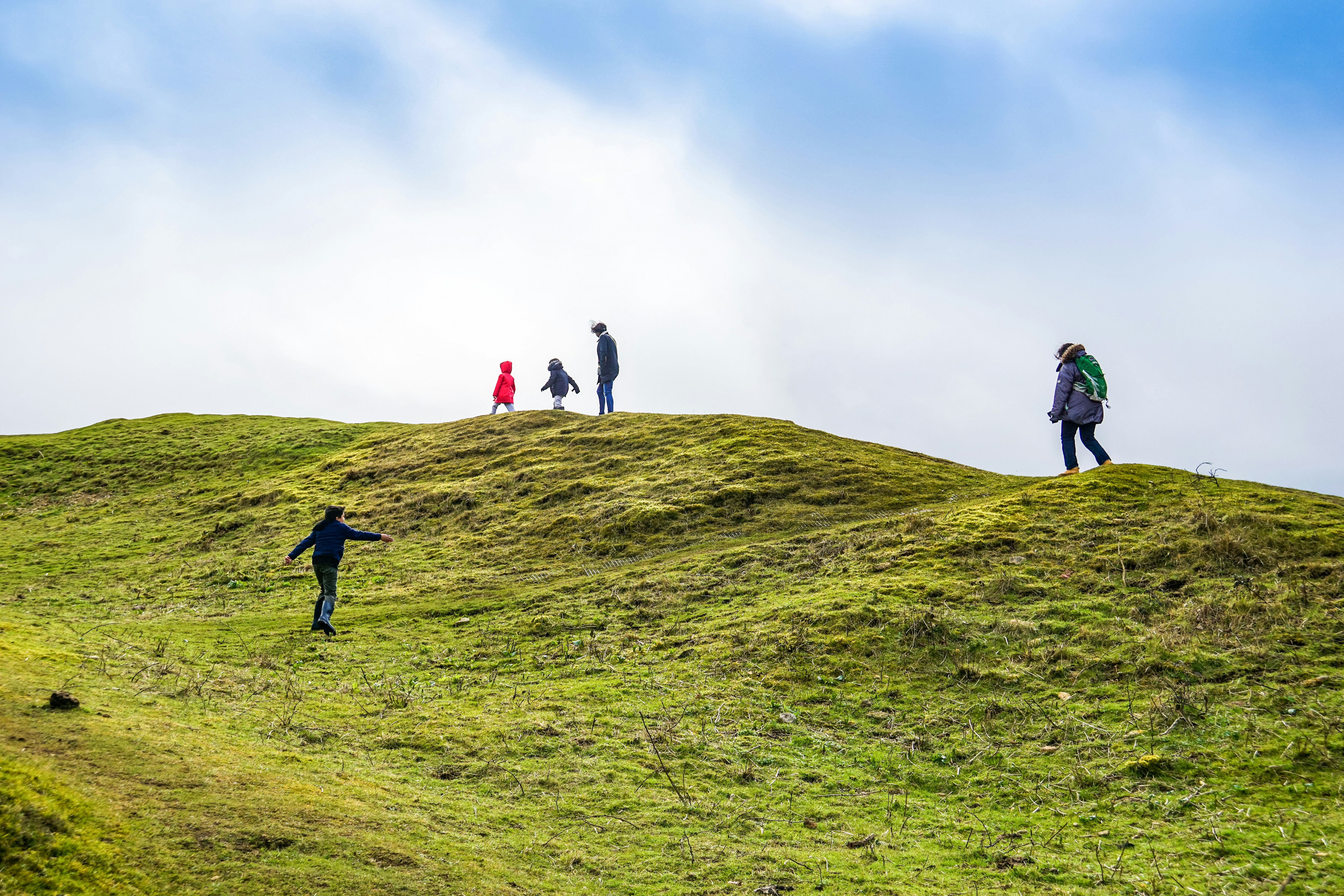A group of people hiking 