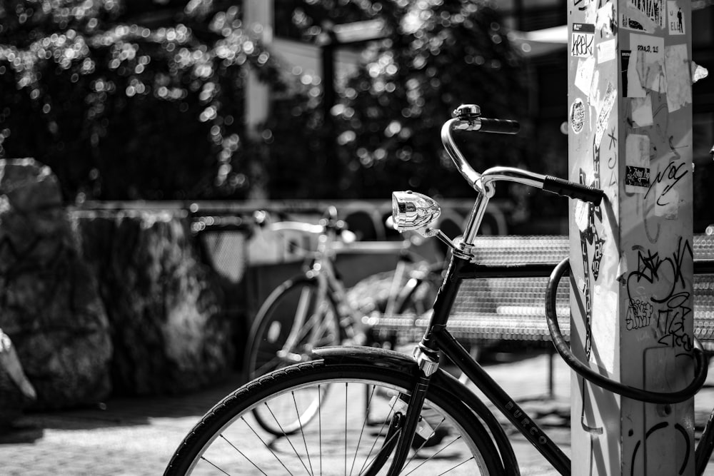 grayscale photography of bike