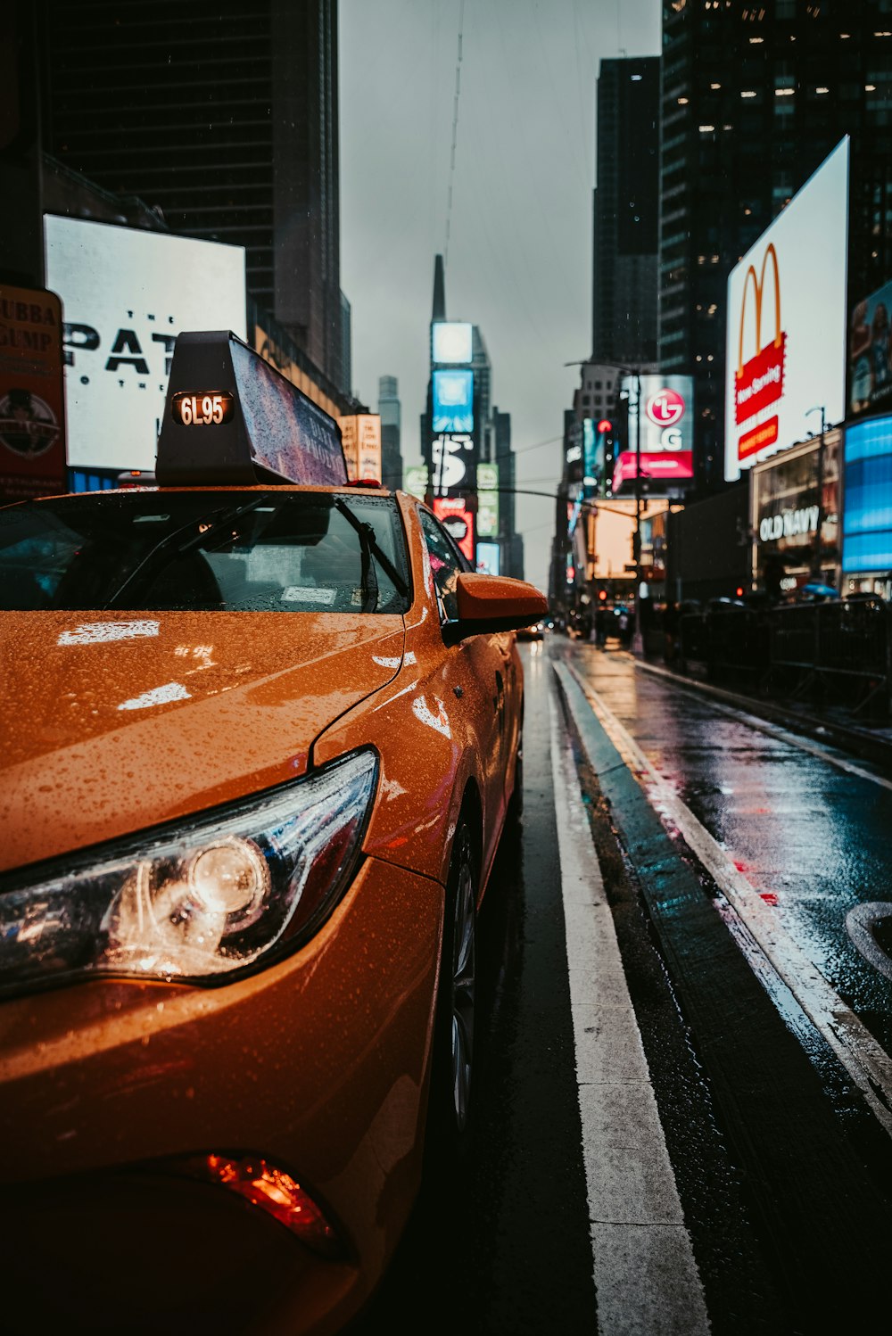 close-up photography of orange car