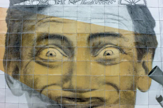 A playful caricature with exaggerated features and lively expressions.