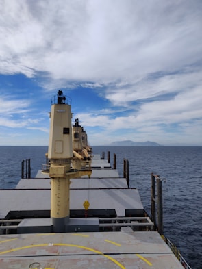 Close-up of a cargo ship's deck captured during a remote machinery inspection.