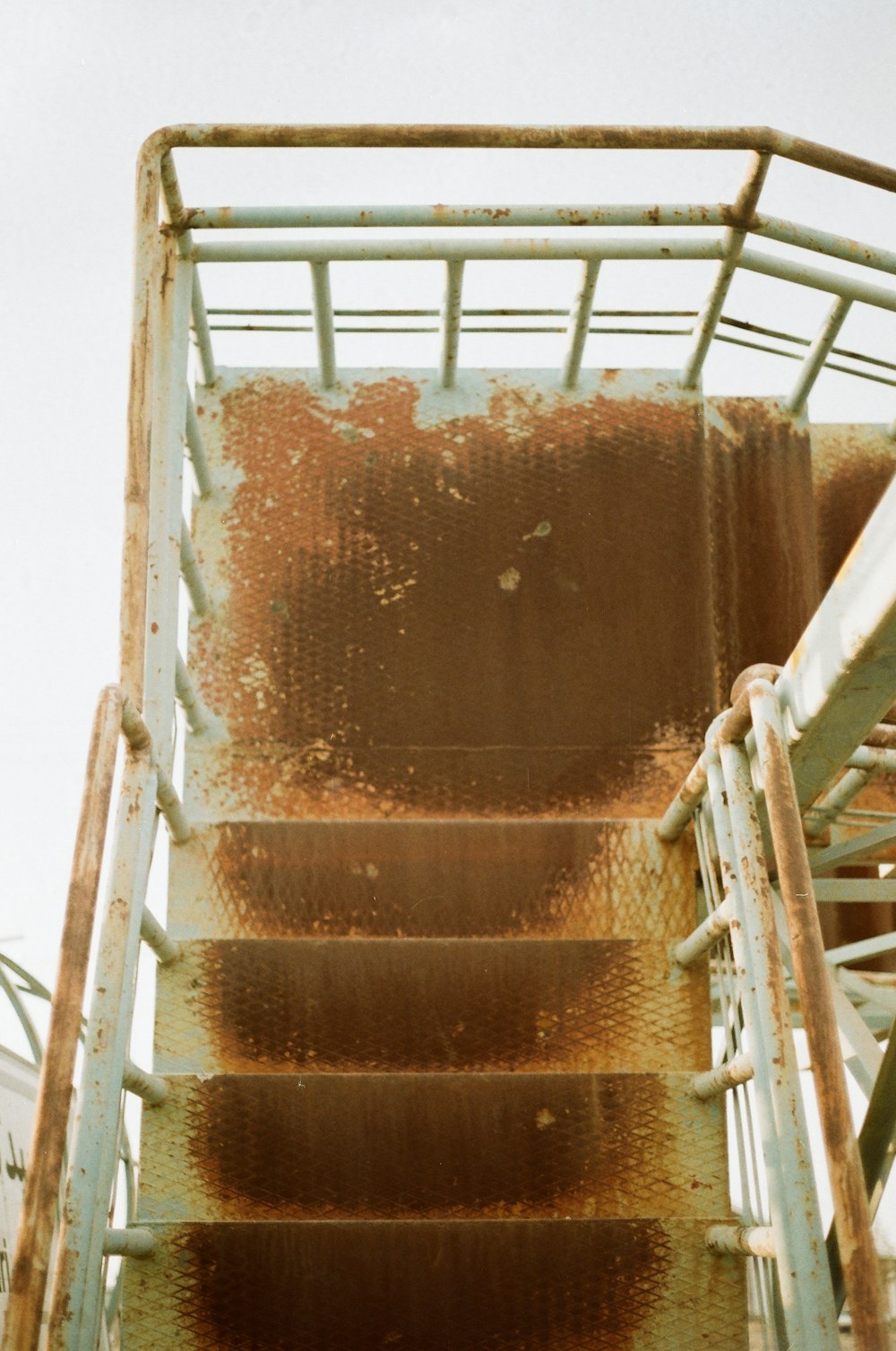brown metal stair