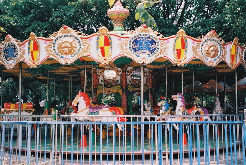 brown and red carousel