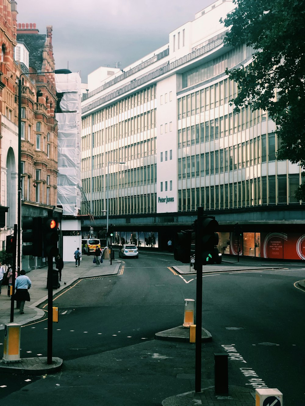 asphalt road between buildings