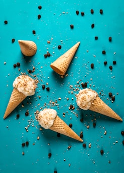 sugar cones with chocolate chips