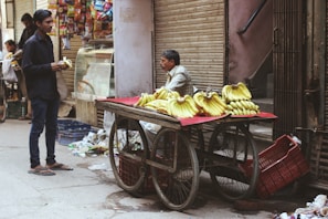 cart of banana fruits